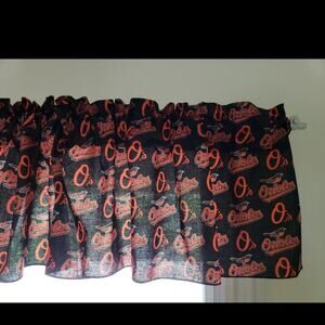 Set of 3 Baltimore Orioles Handmade Curtains Valance Decor Cotton